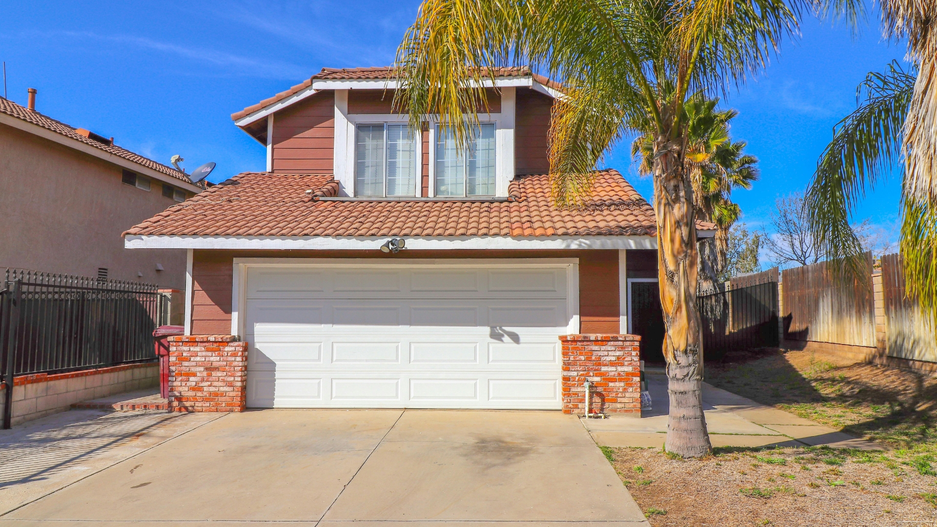 A white residential garage door
