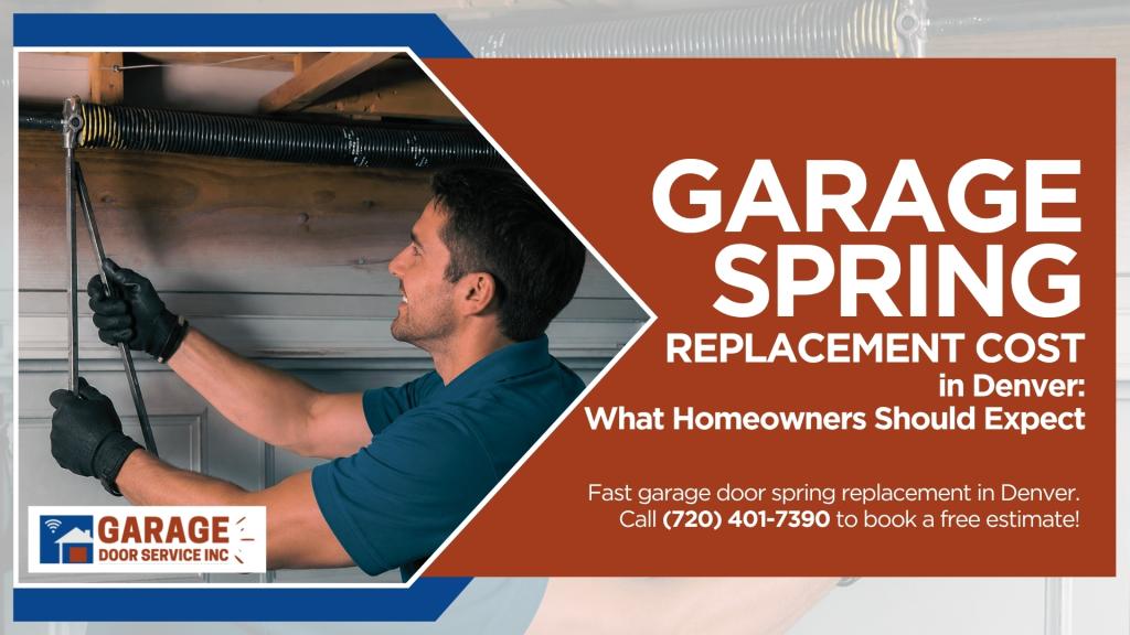 Technician performing garage door spring replacement with tools on torsion mechanism — fast, reliable garage door repair service in Denver.
